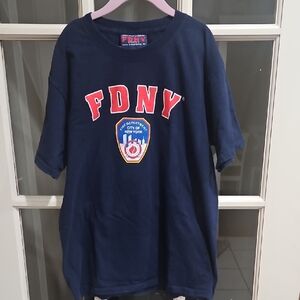FDNY Navy Kids Tee with Red and White Accents Size 10-12